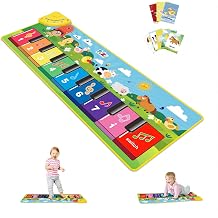 FOKI Floor Piano Mat for Toddlers, Sensory Educational Dancing Musical Keyboard Carpet Toy, Animal Sounds Touch Playmat Blanket, for 1 to 5 Years Old Boy and Girl