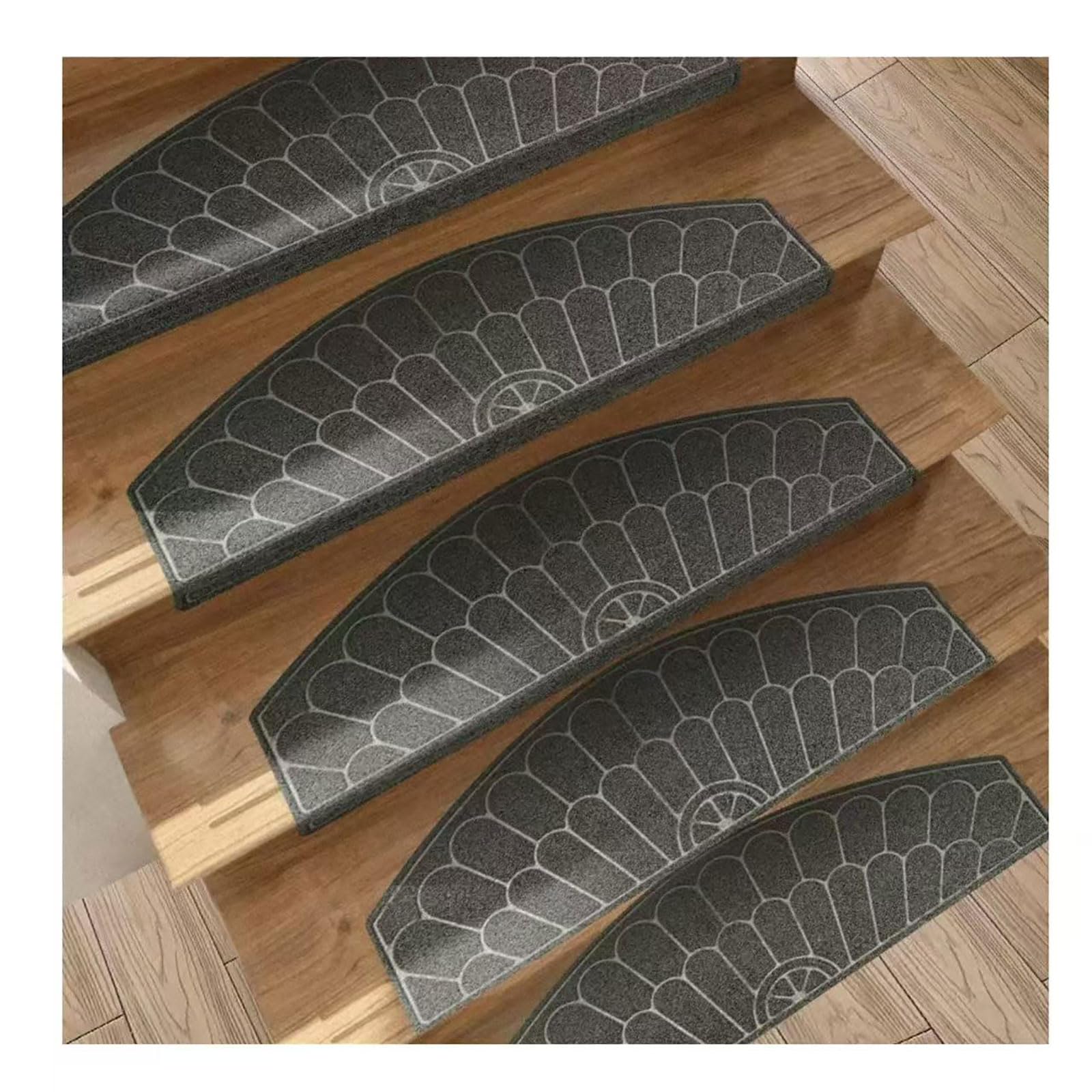 Tappetini antiscivolo per scale, tappetini antiscivolo per scale-Black|7pcs | Tappeto antiscivolo e lavabile per scale interne, ideale per anziani, bambini e cani.