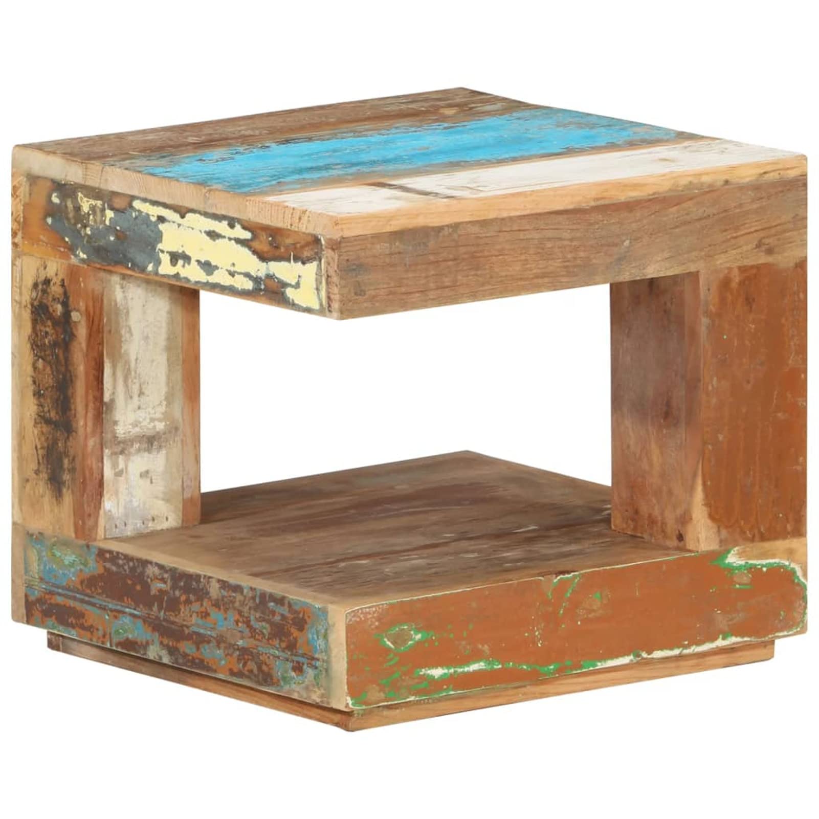 Homgoday Stolik kawowy 45 x 45 x 40 cm, stolik pomocniczy z litego drewna, stolik z odzysku, stolik końcowy kanapa herbata akcent sofa stolik do salonu, recepcji dla gości, sypialni i mebli biurowych