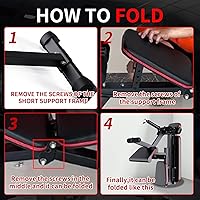 Vista 4 de Banco de pesas ajustable de 882 libras, banco de entrenamiento plegable, banco de ejercicios inclinado, banco de ejercicio para gimnasio en casa