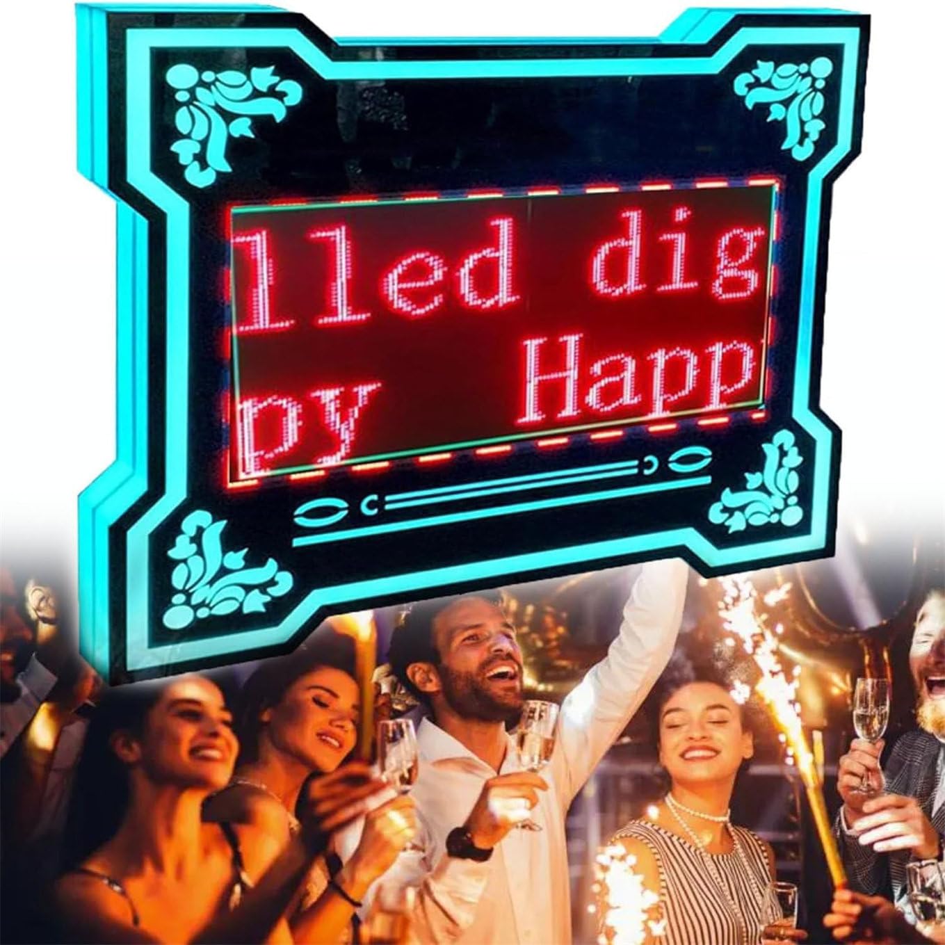 LYDZUSDP LED Handheld Bottle Service Display Sign,Bottle Presenter for Night Club,APP Programmable Scroll Play RGB Color Display