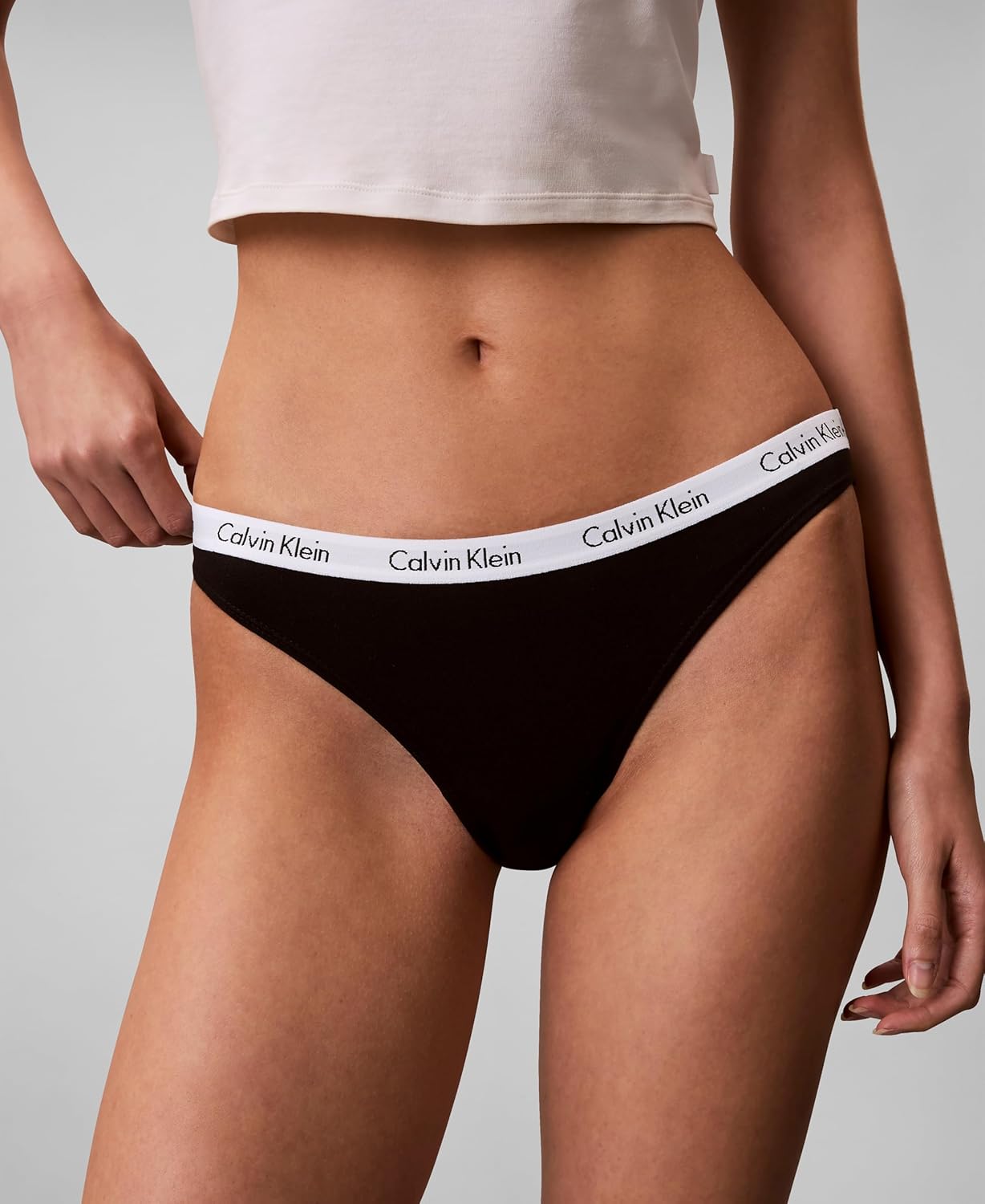Calvin Klein Women's Carousel Logo Cotton Stretch Bikini Panties, 3 Pack