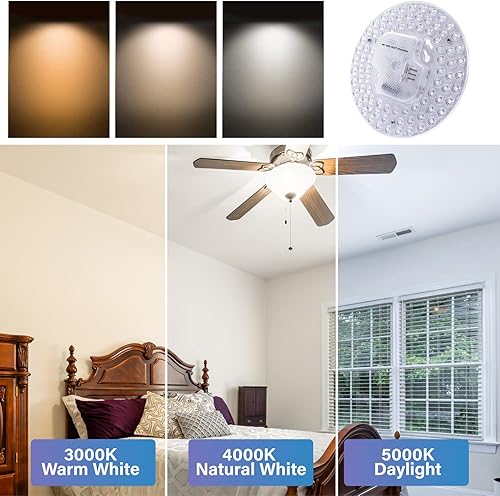 Miniatura 3 de Lustaled Paquete de 2 kits de actualización de motor de luz LED de 36 W, 6.69 pulgadas, 3200 lúmenes, 3CCT, 3000 K4000 K5000 K, kit de luces