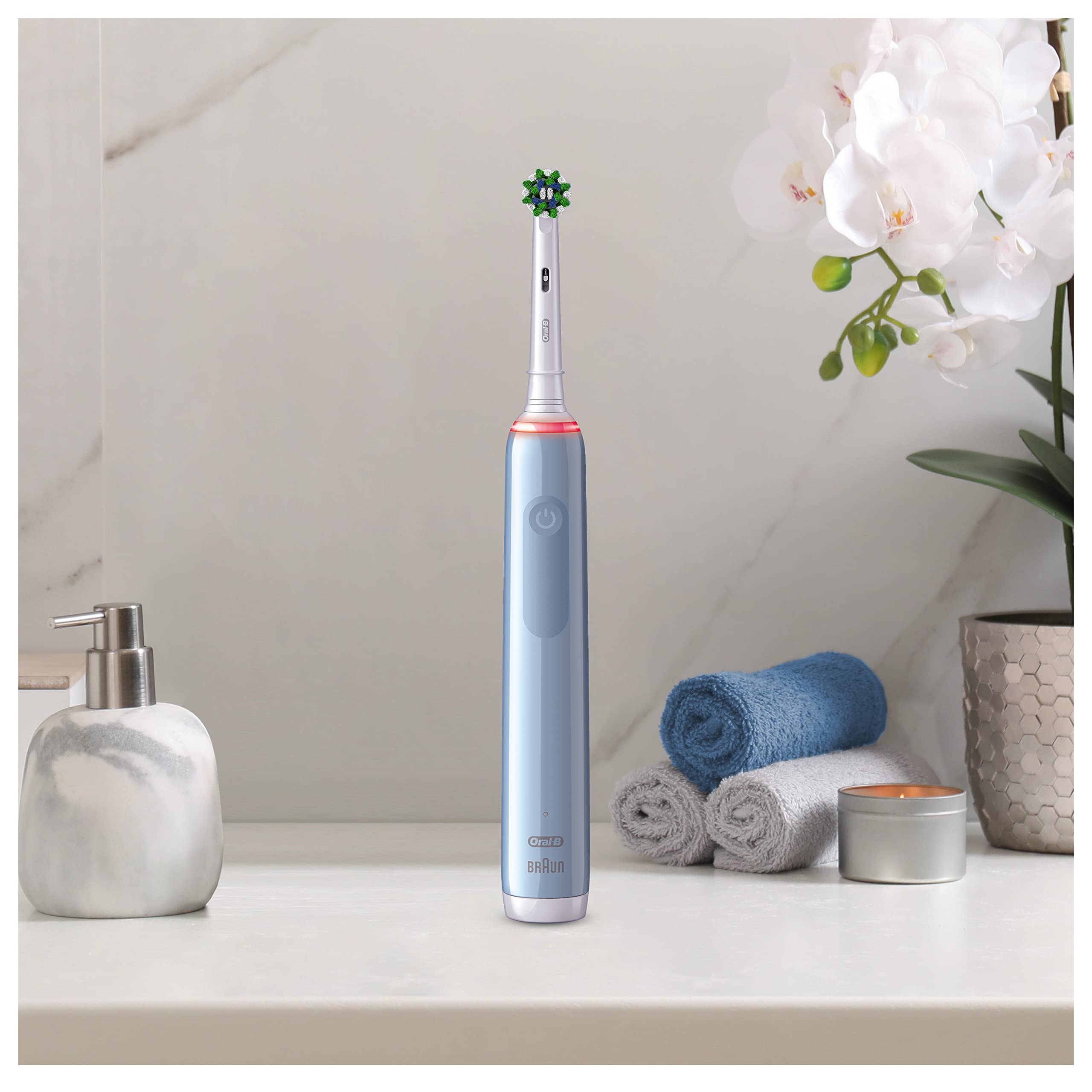 Oral-B Spazzolino Elettrico Ricaricabile Pro Series 3 Blu, 2 Testine di Ricambio. 1 Spazzolino