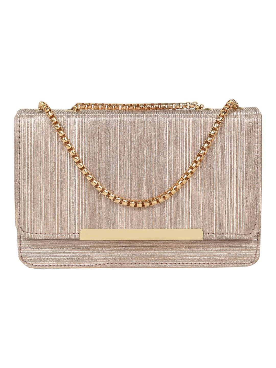 crusset Women's Glittered Push-Lock Chain Handle Bag - Gold Elegant Evening Clutch-picture-49