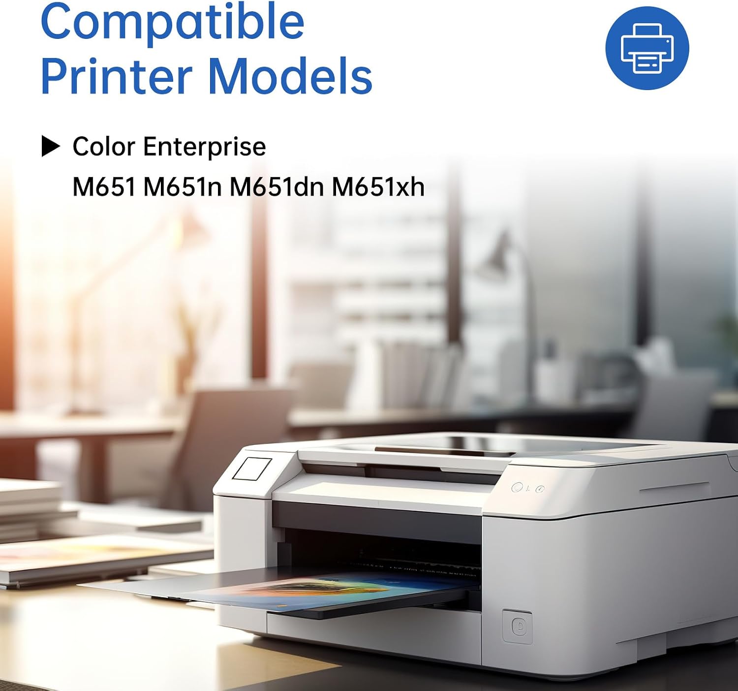 654A CF330A CF331A CF332A CF333A Toner Cartridge Compatible with HP Color Enterprise M651 M651n M651dn M651xh Printer, Black Cyan Magenta Yellow