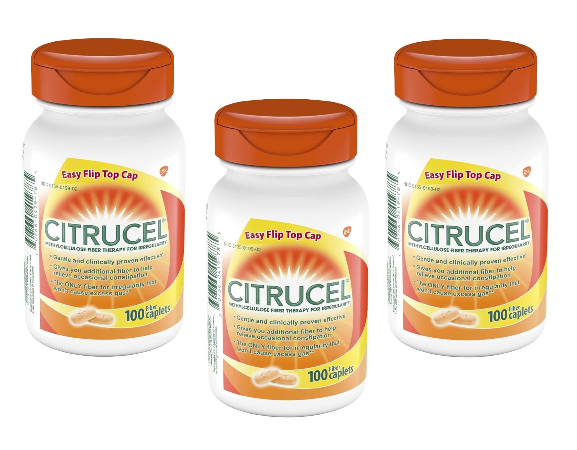 Amazon.com: HALEON Citrucel Fiber Therapy Caplets, for Occasional  Constipation Relief, 100 Count (Pack of 3) : Health & Household