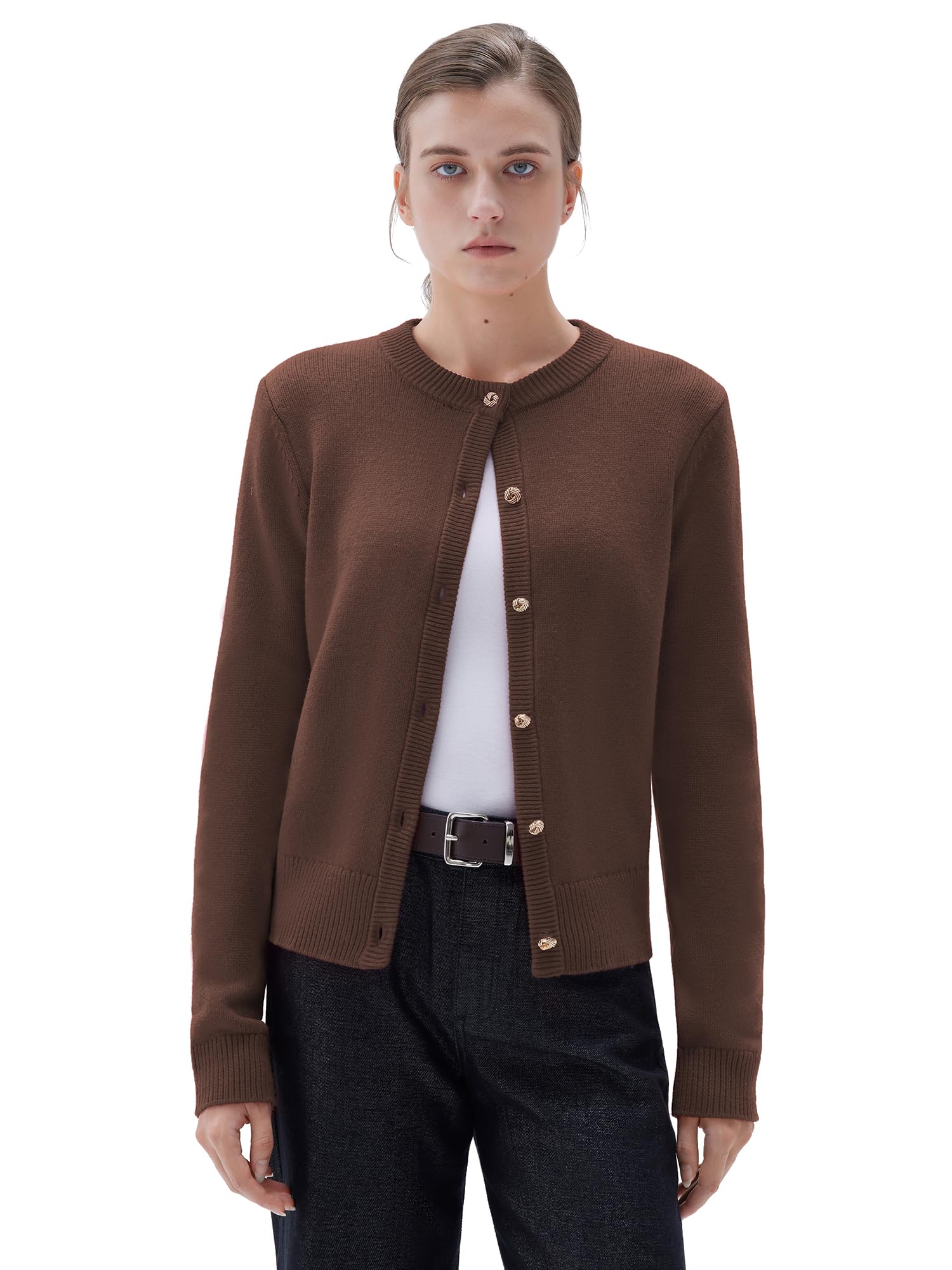 SUUKSESS Women Chunky Cashmere Cardigan Sweaters Trendy Fall Fashion Button Up Long Sleeve Knit Outfits
