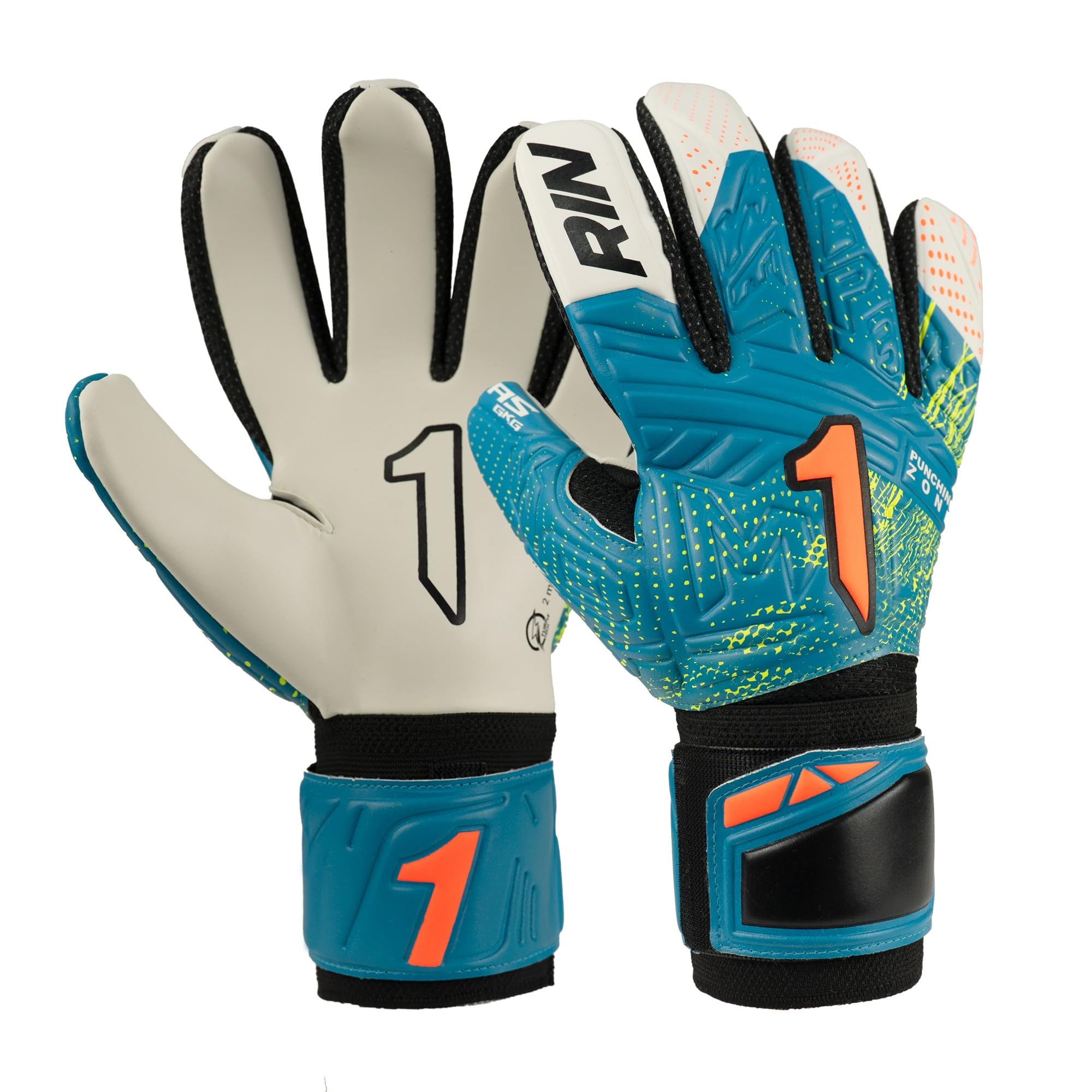 Rinat Guante de Portero Fiera As, Verde/​Naranja, Unisex Adulto