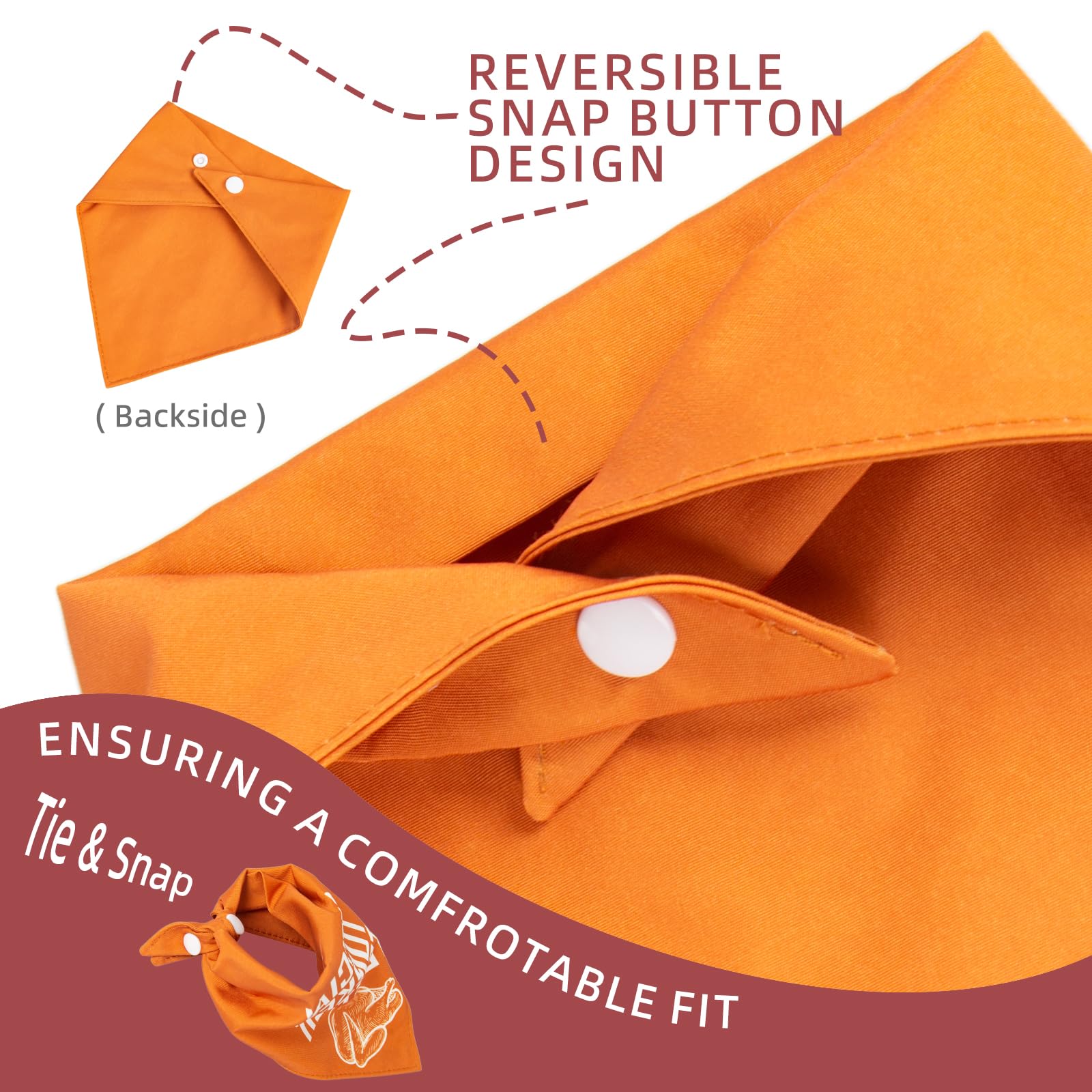 ICEMOOD Fall Dog Bandana Theme, Turkey Tester, Slogan Printed Thanksgiving Holiday Pet Bandana Snap Button Triangle Scarf - Image 2