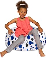 Vista 129 de Posh Creations - Puff para niños, adolescentes y adultos, incluye funda extraíble y lavable a máquina, tamaño grande de 38 pulgadas, lona con diseño