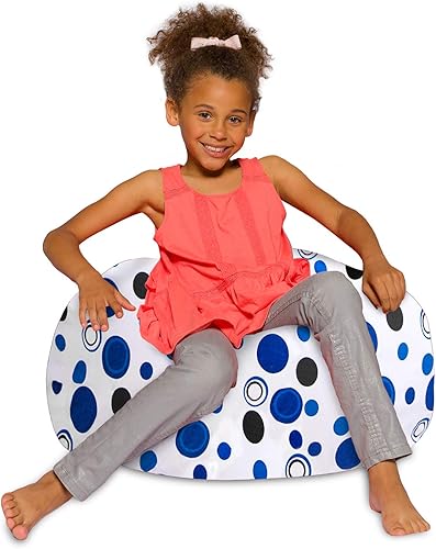 Posh Creations Sillón puf para niños adolescentes y adultos incluye funda extraíble y lavable a máquina nailon suave camuflaje rosa y marrón 27