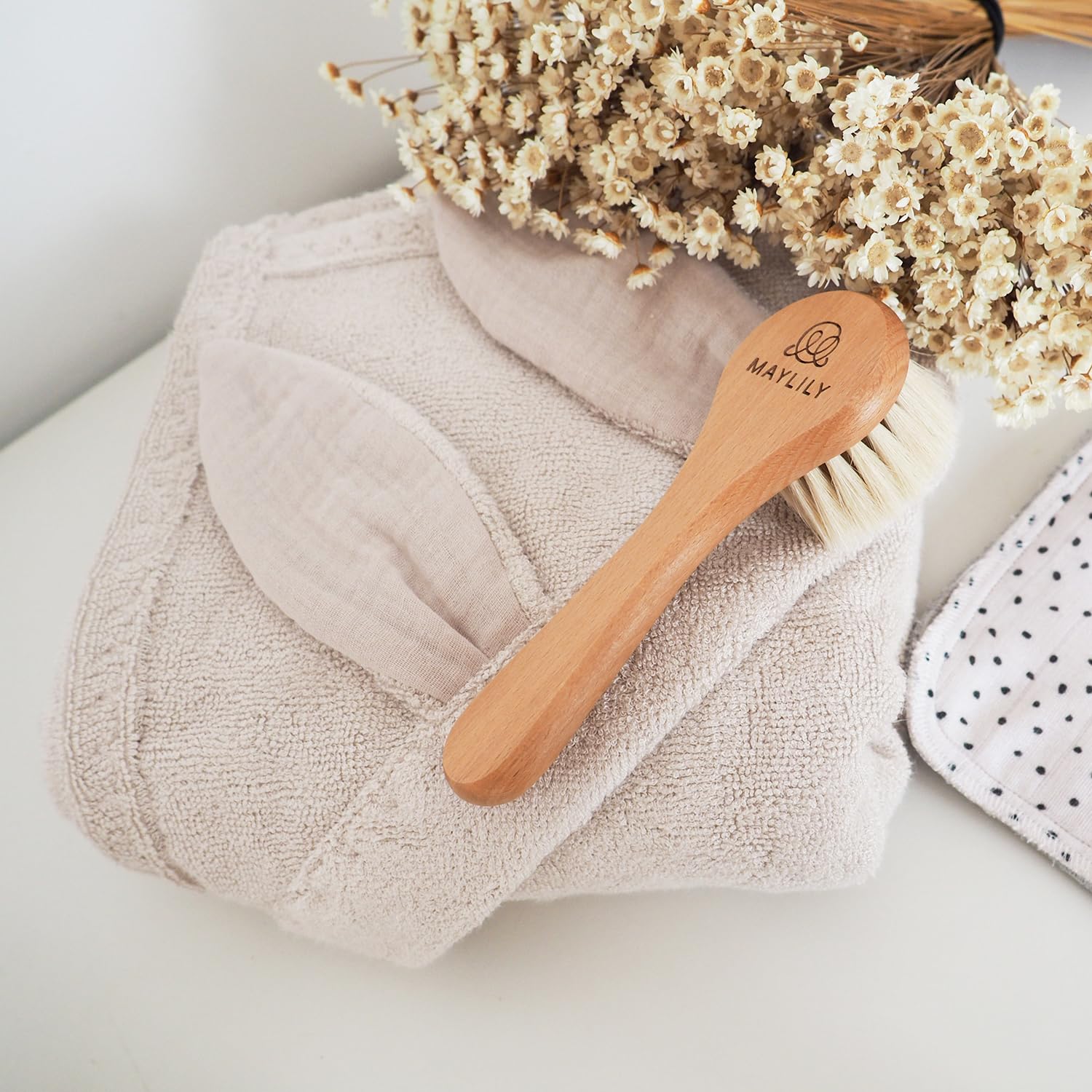 MAYLILY - Bambus Baby Handtuch Bunny – Kapuzenhandtuch für Neugeborene - Badetuch - Baby Handtuch mit Kapuze - Geschenk zur Erstausstattung - Baby Handtücher - Bademantel Baby - (beige)