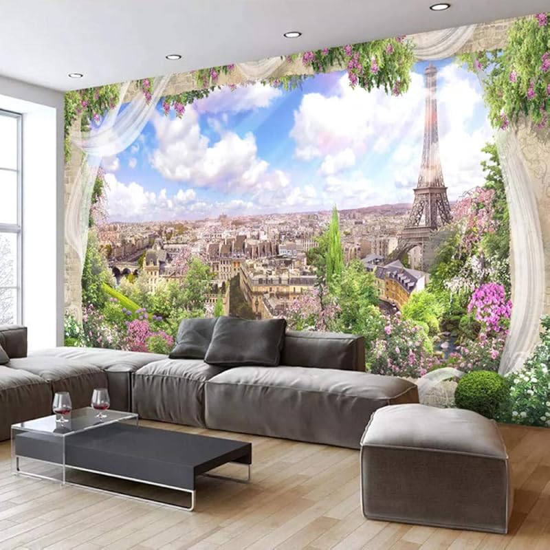 Diy 工具 ガーデン 完成品 カスタム写真の壁紙3dウィンドウパリエッフェル塔都市風景壁画の壁紙リビングルームの背景の装飾アート 150x1cm Wsac2frjgf Movision Com Br