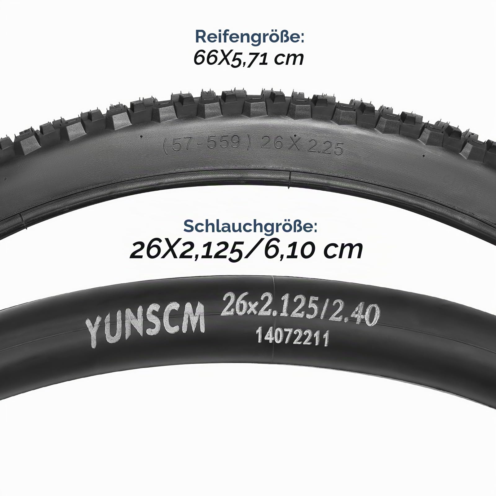 YunSCM 2Pcs 120TPI Nylon Pannensicher 26 Zoll Fahrradreifen 26X2.25 Mantel 57-559 Kompatibel Stadt/Straßen/Langlauf/Mountainbike 26x2.20 26x2.25 26x2.30 Faltbarer Reifen
