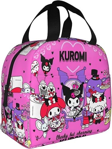 Miniatura 2 de Bolsa de almuerzo kawaii, bonita lonchera portátil de gran capacidad, bolsa de mano aislada, bolsa de mano reutilizable para la oficina para hombres