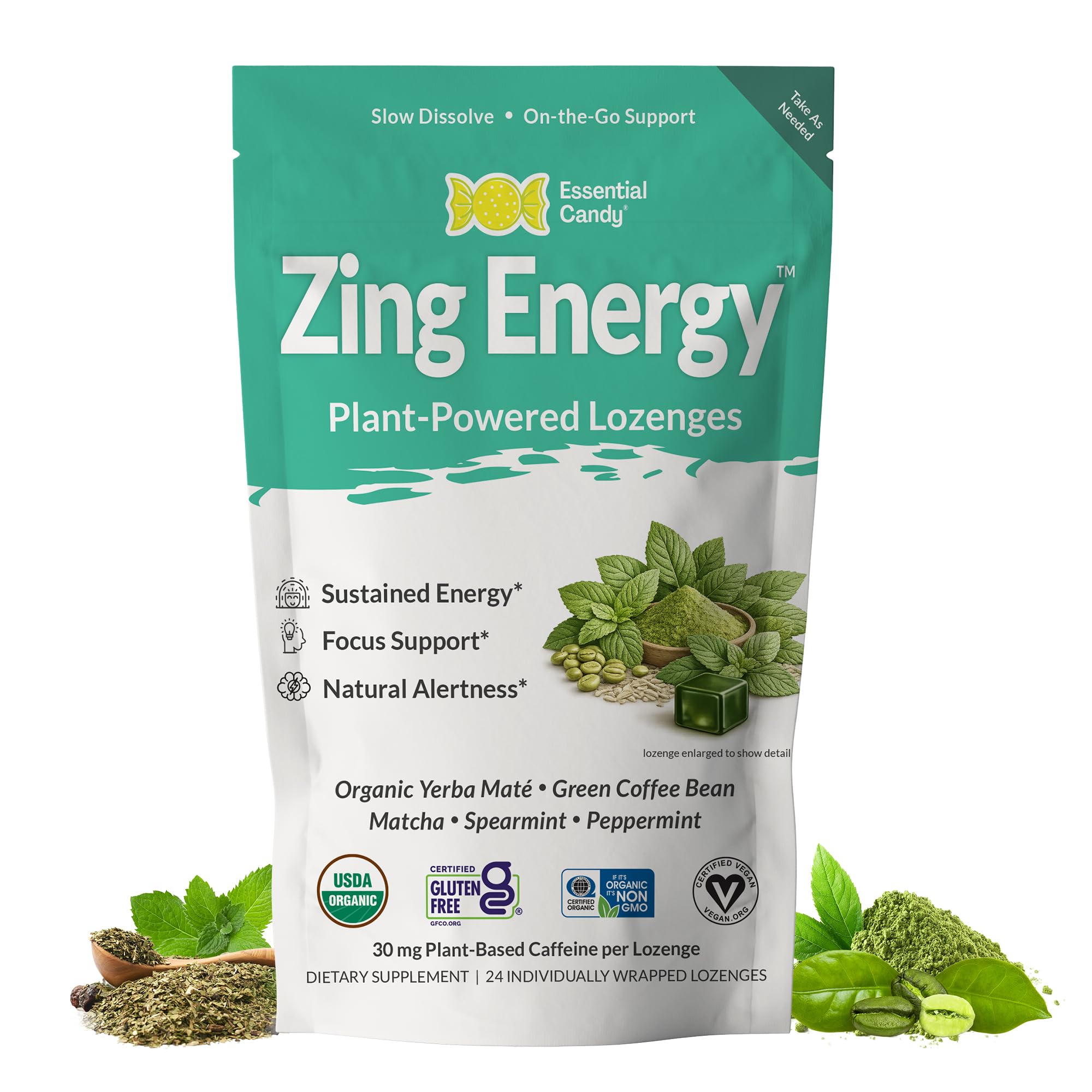 Amazon.com : Zing! Energy Blend Plant-Powered Lozenges | Focus