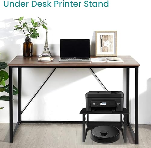 Miniatura 9 de ELITEROO Soporte para Impresora de Escritorio con Almacenamiento, Soporte de Mesa Estantes Pequeños de Escritorio Organizador para HogarOficina,