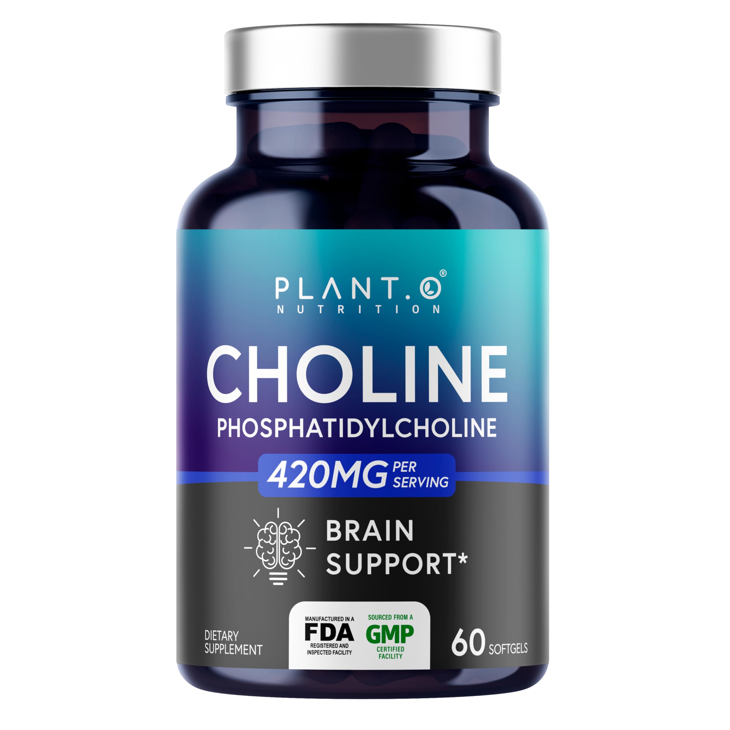 PLANT.O NUTRITION Choline Phosphatidyl Supplement | 60 Softgels