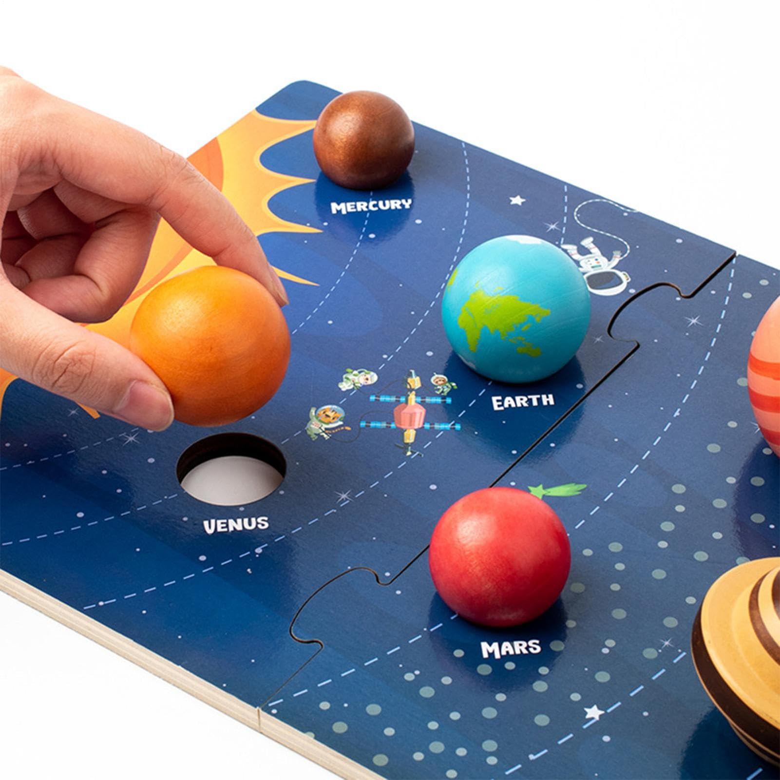 Giocattoli Puzzle Di Legno Del Solare Giocattolo Pianeti per Bambini | Pannello Di Sviluppo Cognitivo Planetario Per Bambini, Soggiorno, Asilo , Scuola Materna, Viaggio