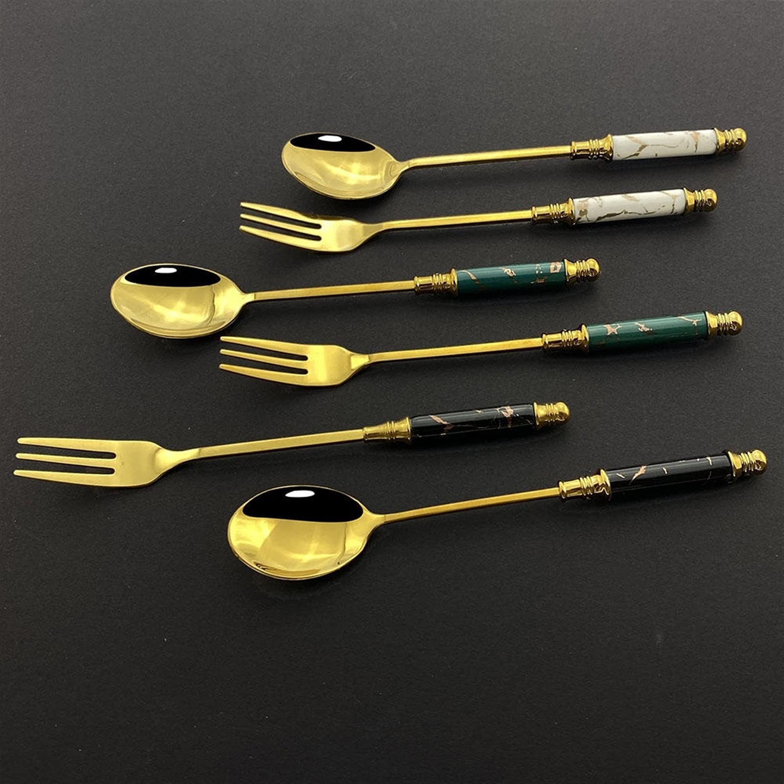 Juegos de Cubiertos 20 Piezas/Set Juego de Cubiertos de Oro Negro Vajilla de Acero Inoxidable Juego de Cubiertos de Plata Juego de Cena Cuchillo Tenedor Cuchara Vajilla de Acero Inoxidable