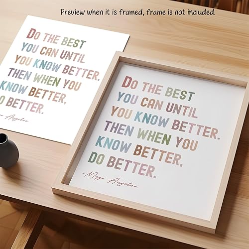 Miniatura 4 de Motivational Wall Decor - Maya Angelou Quote Office Wall Art - Encouragement Gift - Inspirational Poster for School Classroom Bedroom UNFRAMED Print