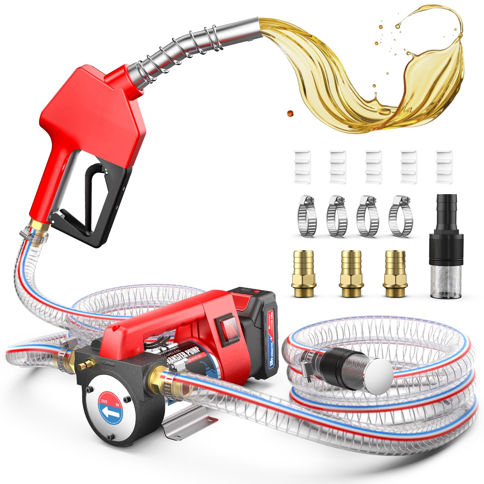 Pompa Trasferimento Diesel A Batteria 2,4m: Portata 30-50L/min E Sollevamento 4-6m Per Olio E Acqua