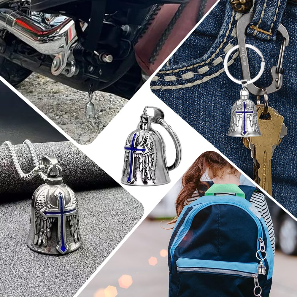 Campanella Portafortuna Per Moto - Guardian Bell In Acciaio - Angelo Custode Per Motociclisti - Foto 3