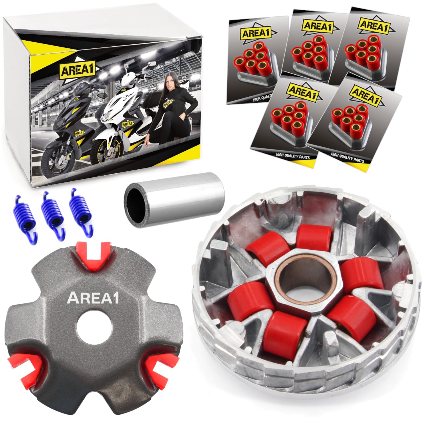 Area1 Tuning Variomatik Set für 50ccm China 4-Takt Motorroller wie z.B. GY6 139QMB/QMA AGM Nova Alpha-Motors Direct-Bikes Dafier ATU Explorer FlexTech GT Union Guoben Vanguard Yiying Hongzhou Lingtian