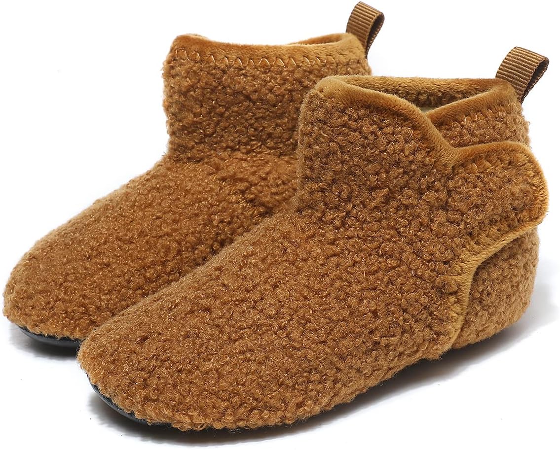 Hayeabi Toddler Kids Lightweight Winter Fuzzy Warm Indoor Outdoor House Slippers Non-Slip Grip Comfy Home Floor Shoes for Boys Girls - Image 4