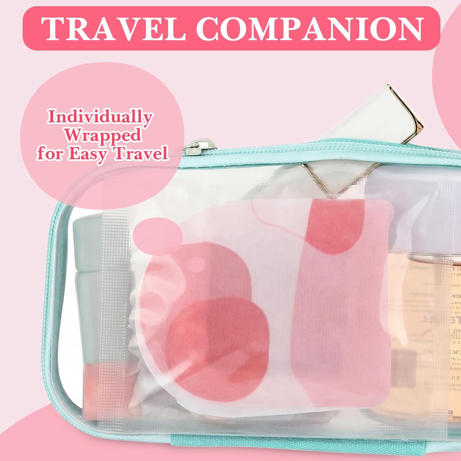 100 Pcs Self Heated Steam Eye Masks Disposable Self Heating Eye Mask Bulk Steam Mask Warm Compress Gifts for Home Office Travel Warm Sleep Supplies (Pink)