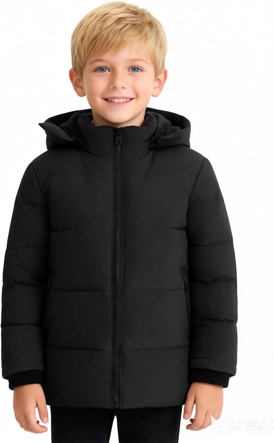 wantdo Boys' Winter Coat Puffer Jacket Waterproof Coat Hooded Zip Up