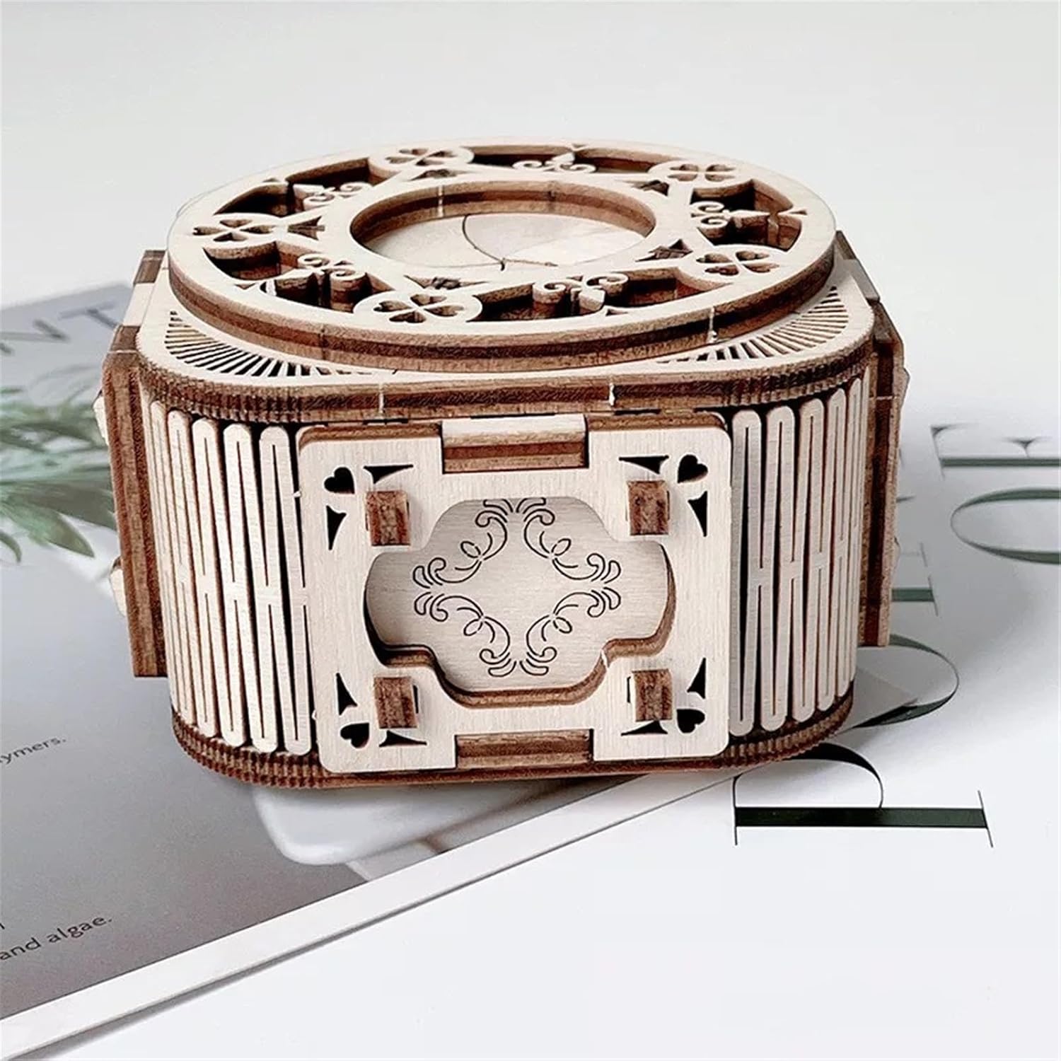 3D パズルオルゴール収納ボックス木製機械式回転オルゴールモデル装飾品 オルゴール 贈り物