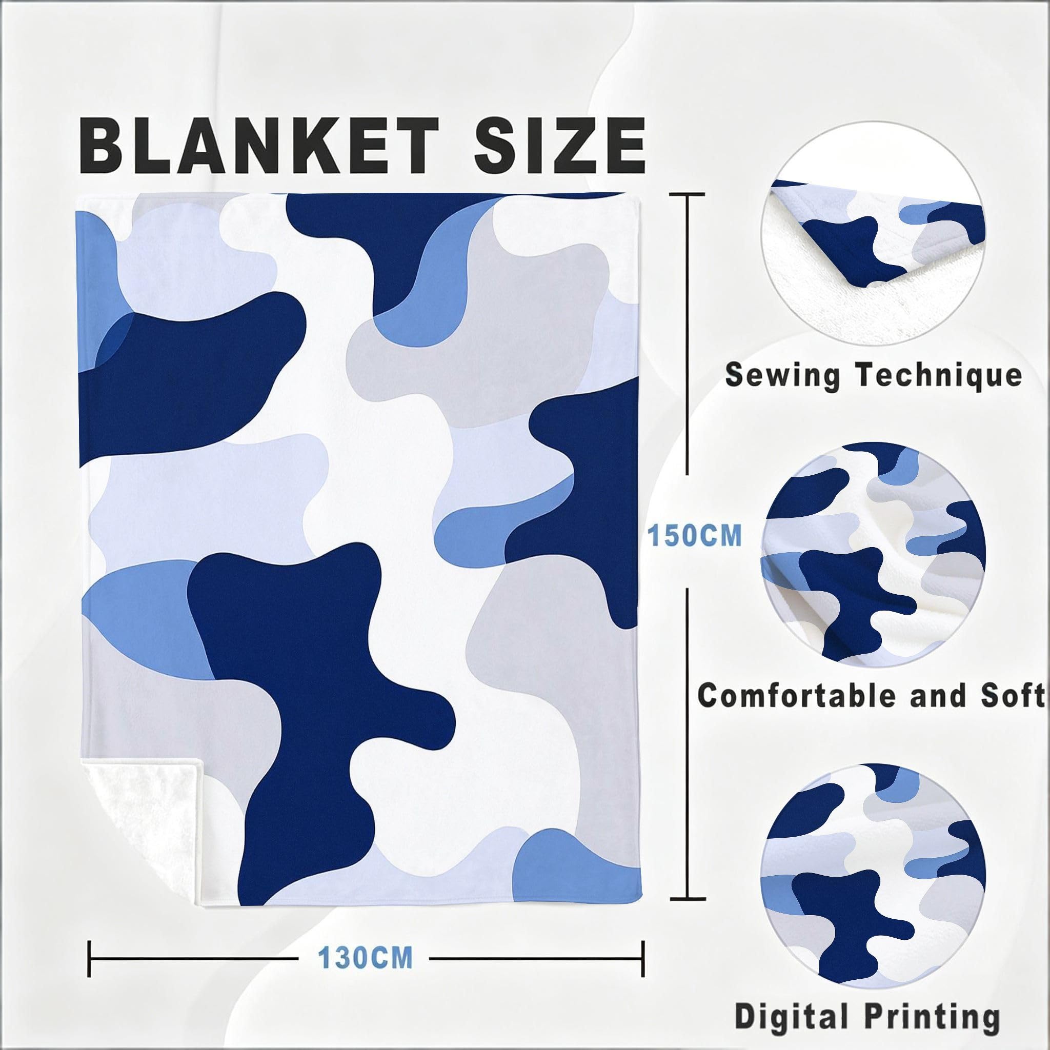 Wärme Dick Fleecedecke 220X240 cm Blaues Camouflage-Muster, ZQ786