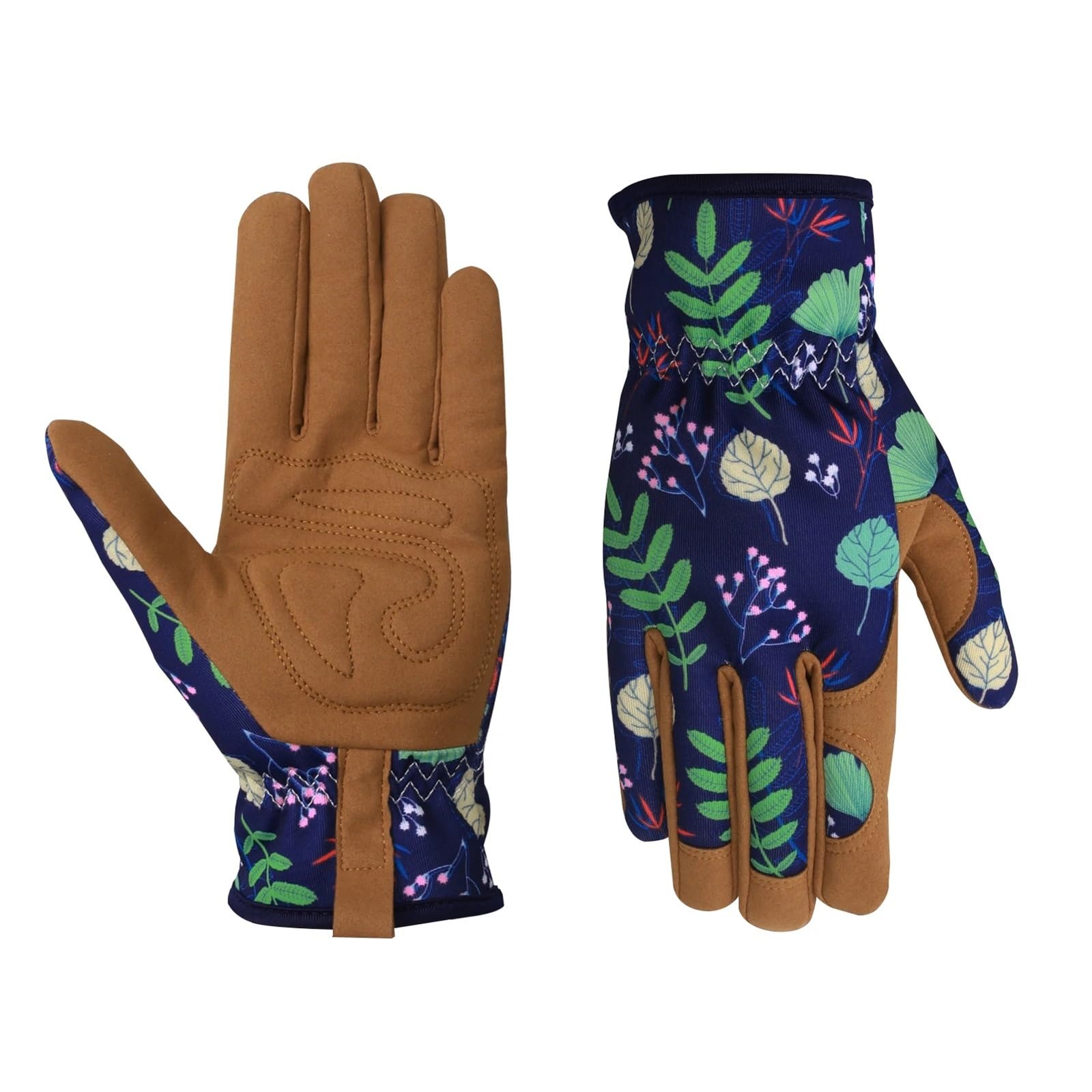2 paia di guanti da giardinaggio for donna Guanti giardino in pelle traspiranti con impugnatura lavoro resistenti alla foratura a prova spina Per Protezione(Blue)