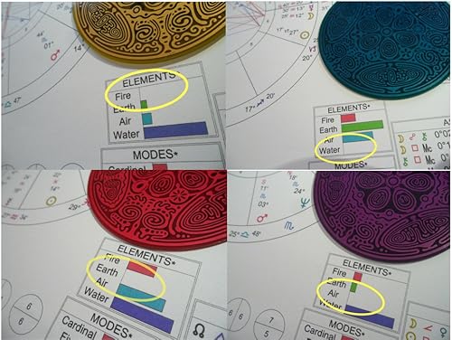 Miniatura 3 de Discos de 4 elementos: fuego, agua, tierra, libertad de aire, estabilidad, energía y flexibilidad, equilibra tu astrología, hogar de Feng Shui,