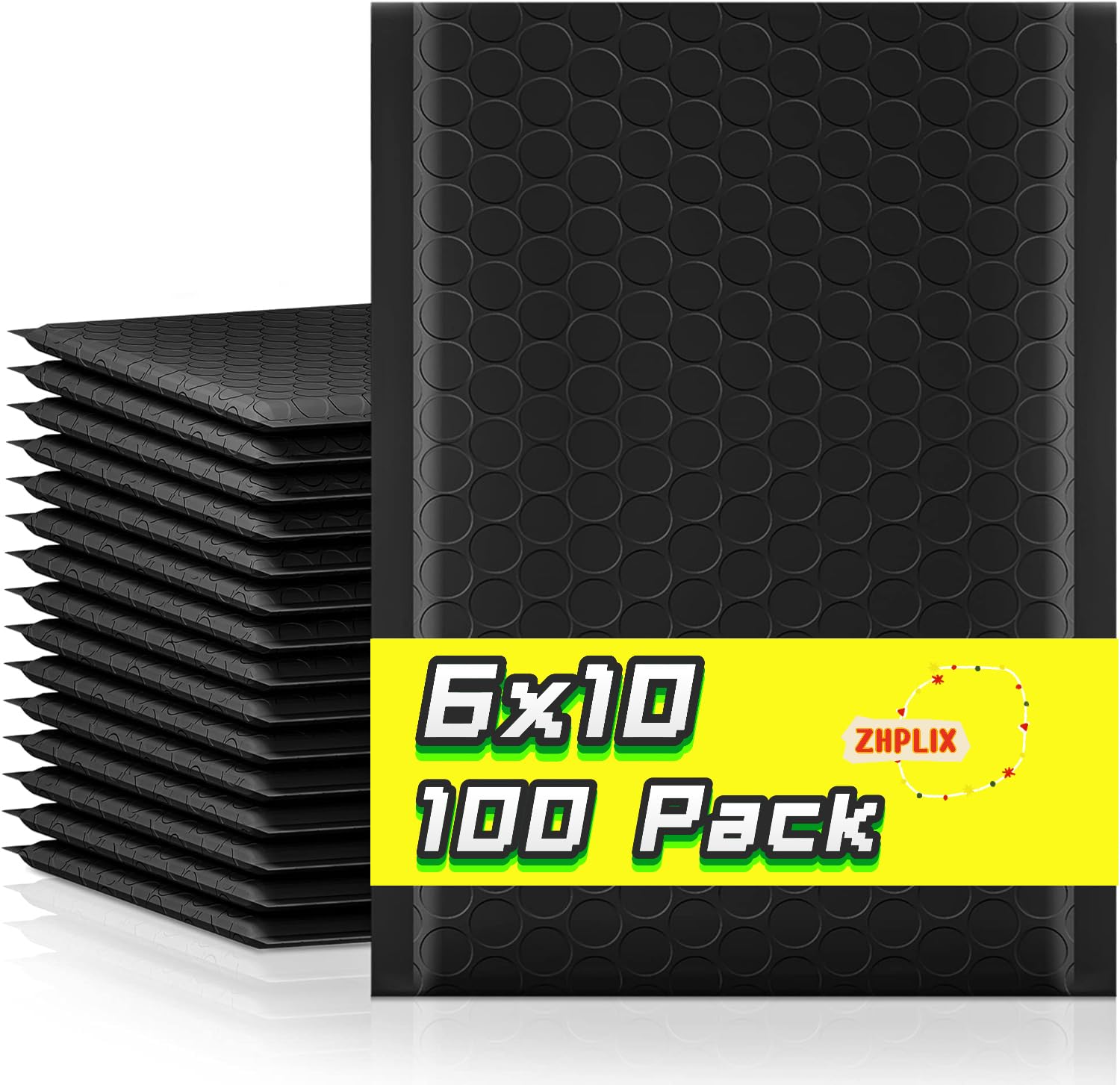 ZHPLIX Black Bubble Mailers 6x10 Inch 100 Pack Usable Size 6x9 Waterproof Shipping Bags,Opaque Padded Envelopes Cushioning Padded Mailers for Shipping