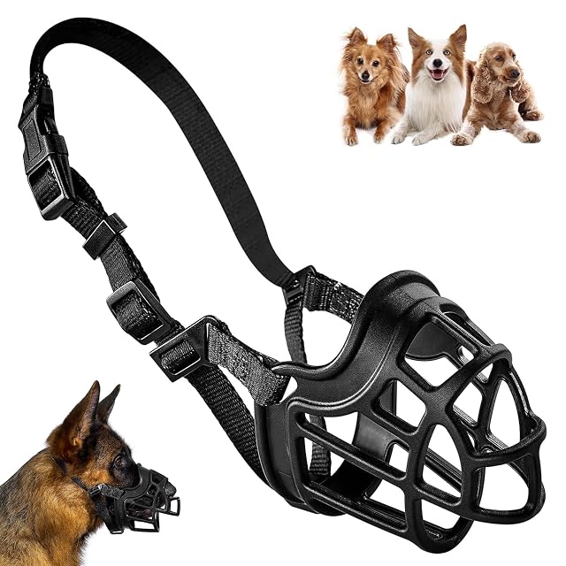 Bozal para Perros Pequeños Bozal De Canasta para Perro con Correas Ajustables Bozal De Perro Suave…