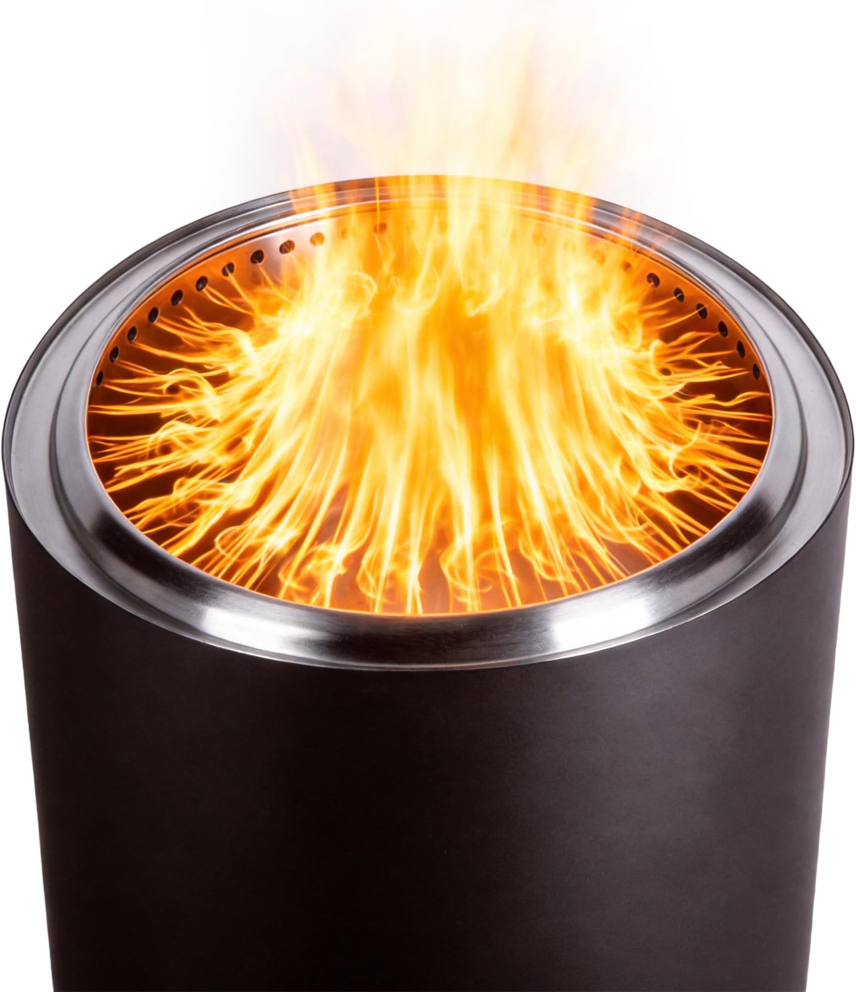 Red Mountain Valley 19'' Portable Wood Burning Smokeless Fire Pit with Removable Ash Pan, Outdoor Fireplaces for Camping Bonfire, Stainless Steel Firepits for Outside, Black