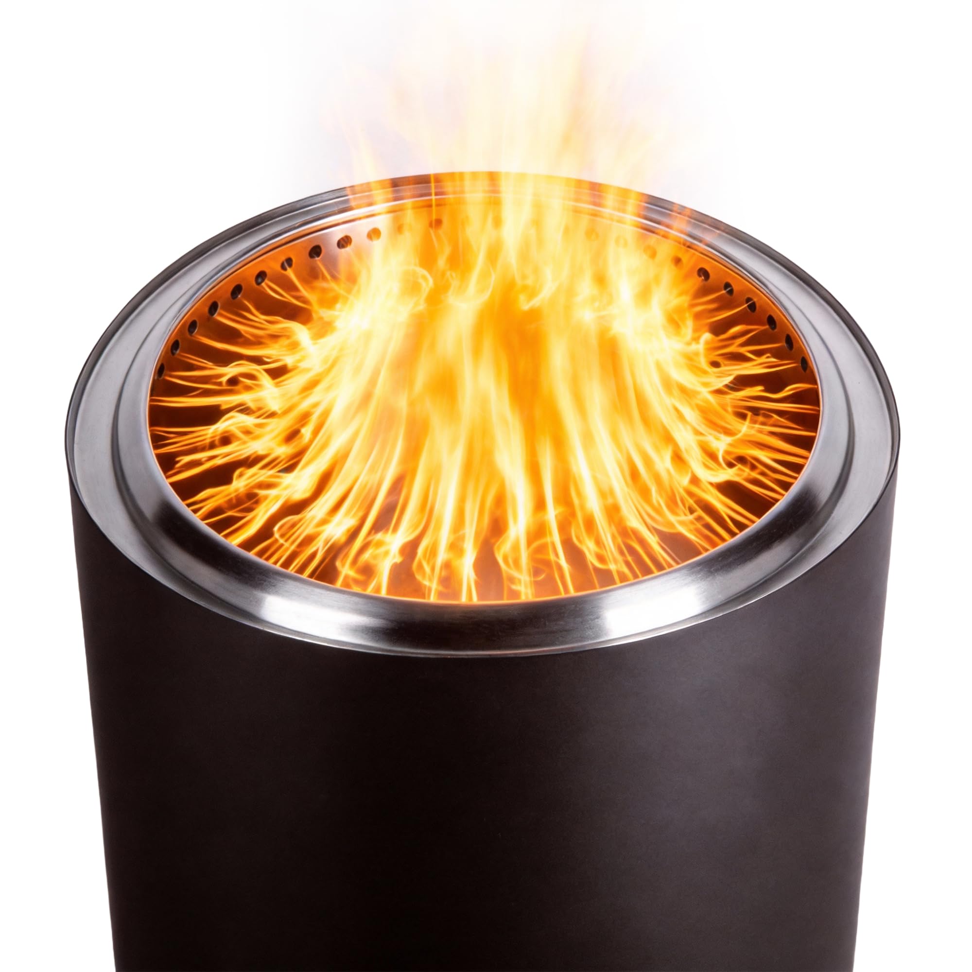 Red Mountain Valley 19'' Portable Wood Burning Smokeless Fire Pit with Removable Ash Pan, Outdoor Fireplaces for Camping Bonfire, Stainless Steel Firepits for Outside, Black