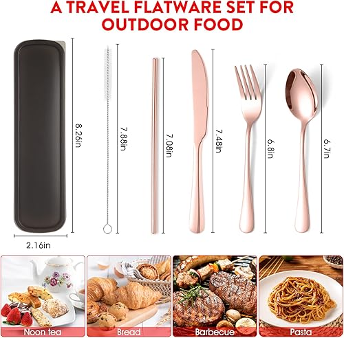 Miniatura 3 de 5 piezas de accesorios de viaje (oro rosa)