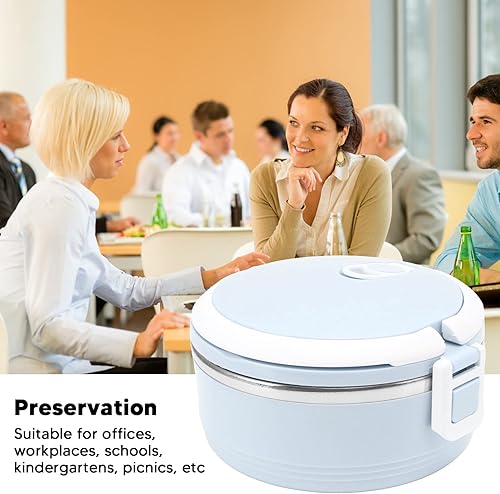 Miniatura 3 de LIZEALUCKY Contenedor de alimentos, lonchera Bento para trabajadores de oficina con hebillas de seguridad, lonchera portátil sellada de acero