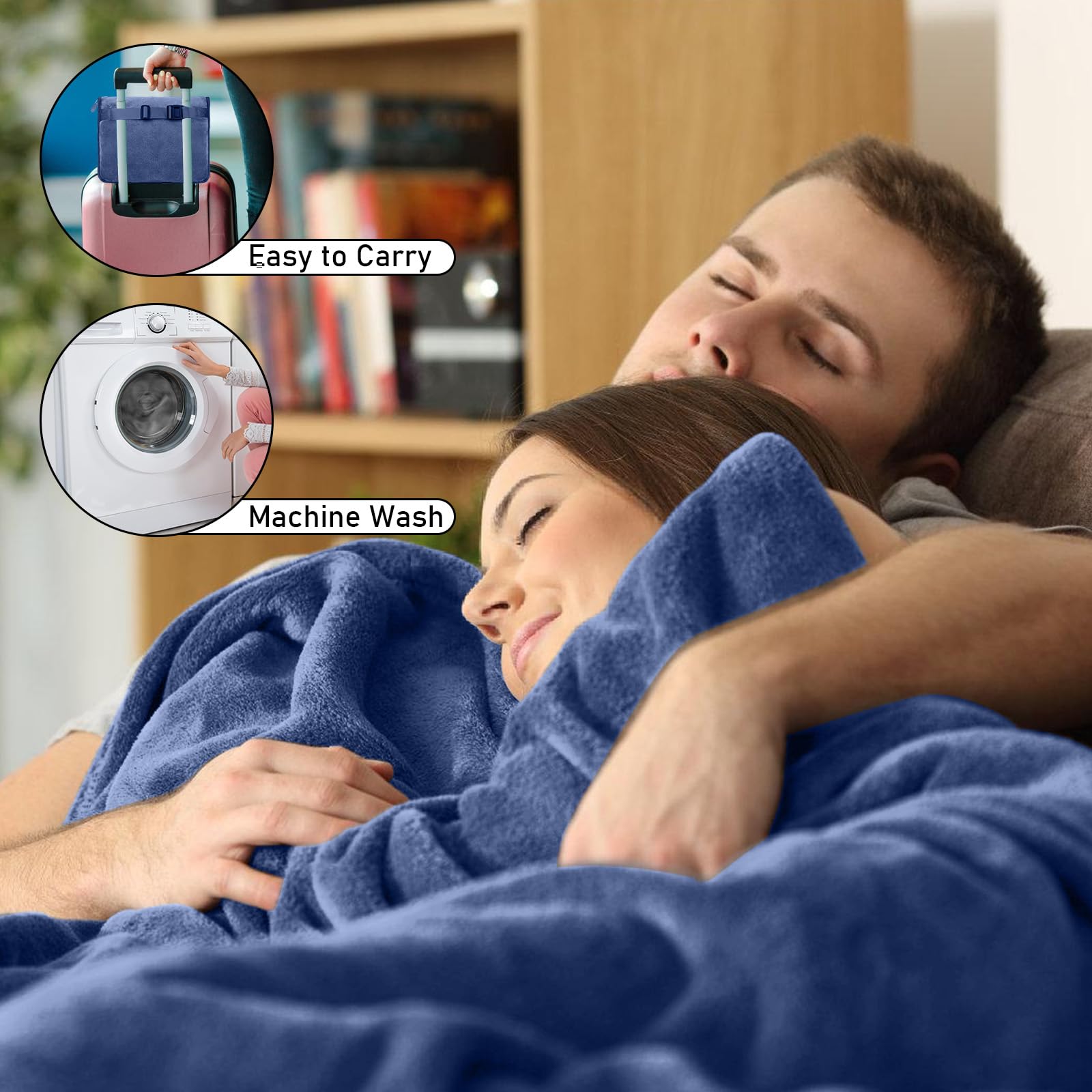 BAIFULAI Manta de viaje para avión, almohada 2 en 1, manta de avión, ultraligera, cálida, con antifaz para dormir y tapones para los oídos, cojín transformador, gadgets de viaje para vacaciones,