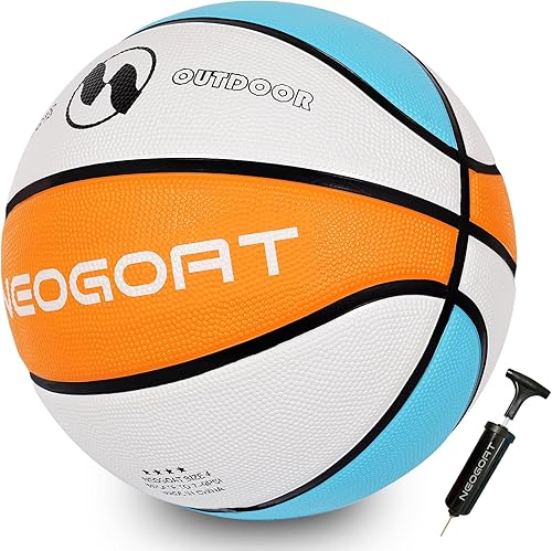 Miniatura 14 de Pelota de baloncesto para niños y jóvenes tamaño 4/5 25.5/27.5", Pelota de baloncesto de goma gruesa y duradera de alto rebote NEOGOAT tamaño 4/5 de