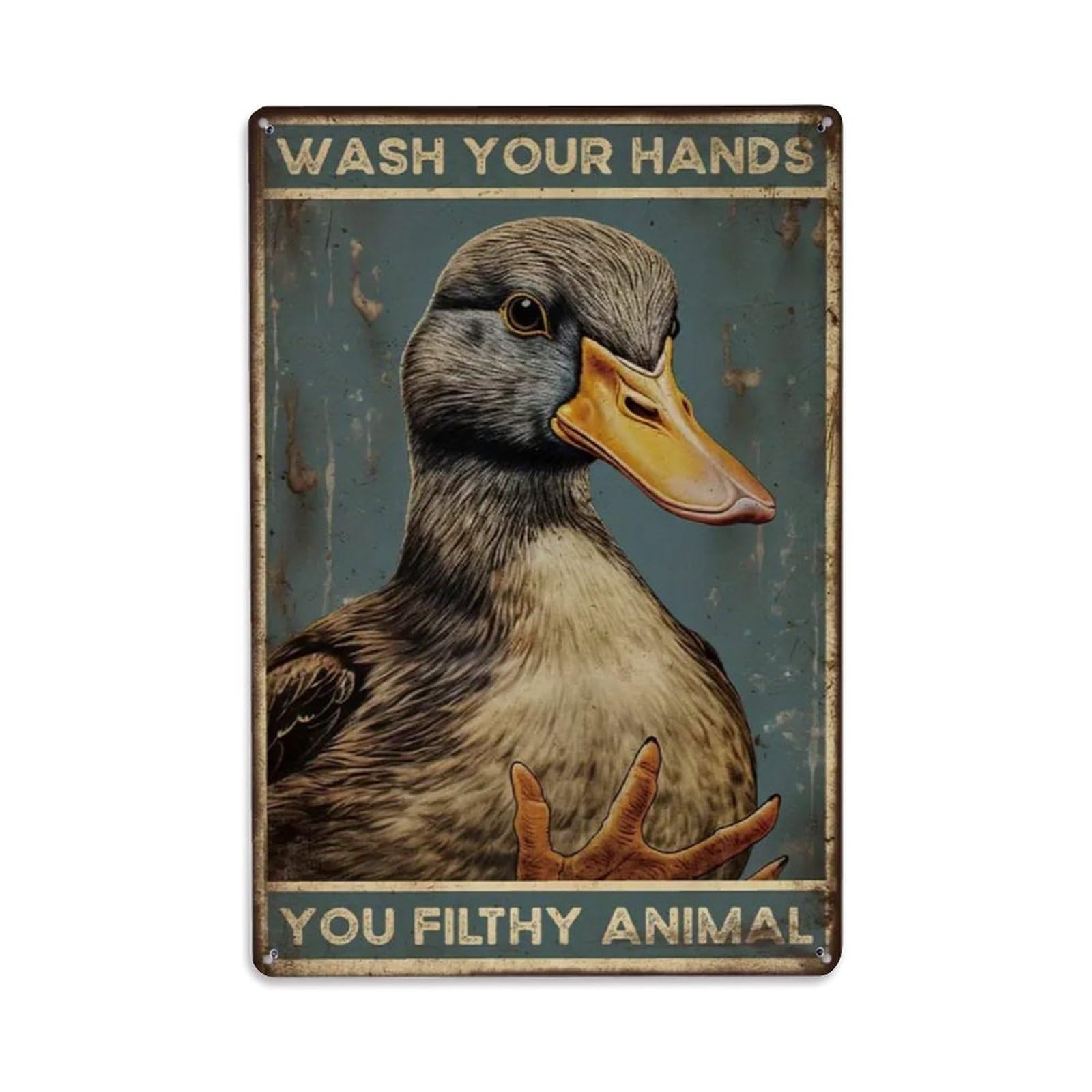 Wash Your Hands You Filthy Animal Metal Tin Sign Vintage Garden Bedroom Cafe Bar Man Cave Home Wall Decor Metal Poster 8x12 in