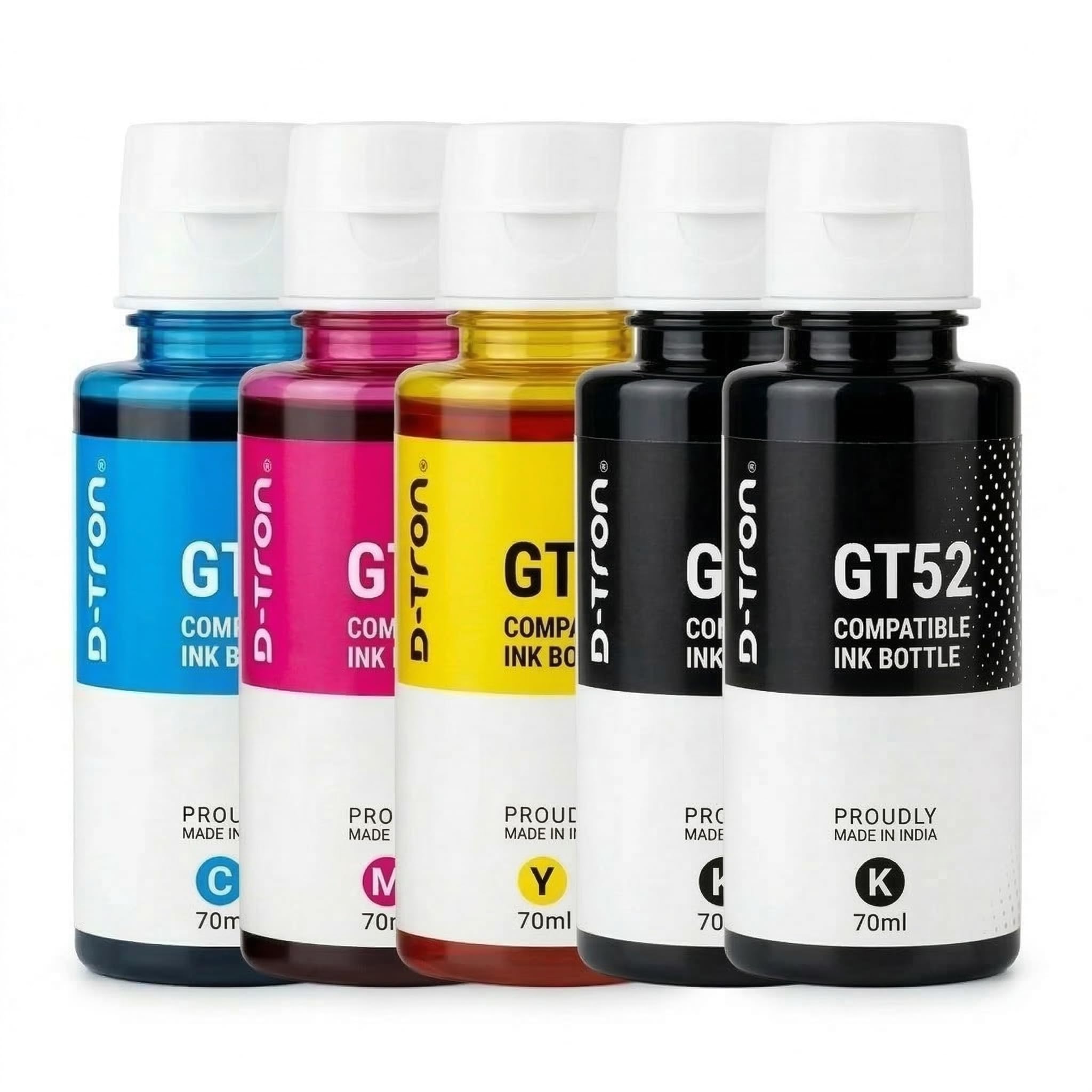 GT51/GT52 Compatible Refill Ink | NEW Edition | for HP 5810 5811 5820 5821 115 116 117 310 315 319 410 415 416 419 457 Printers (Black-2 Colour-3) Pack of 5-image-32
