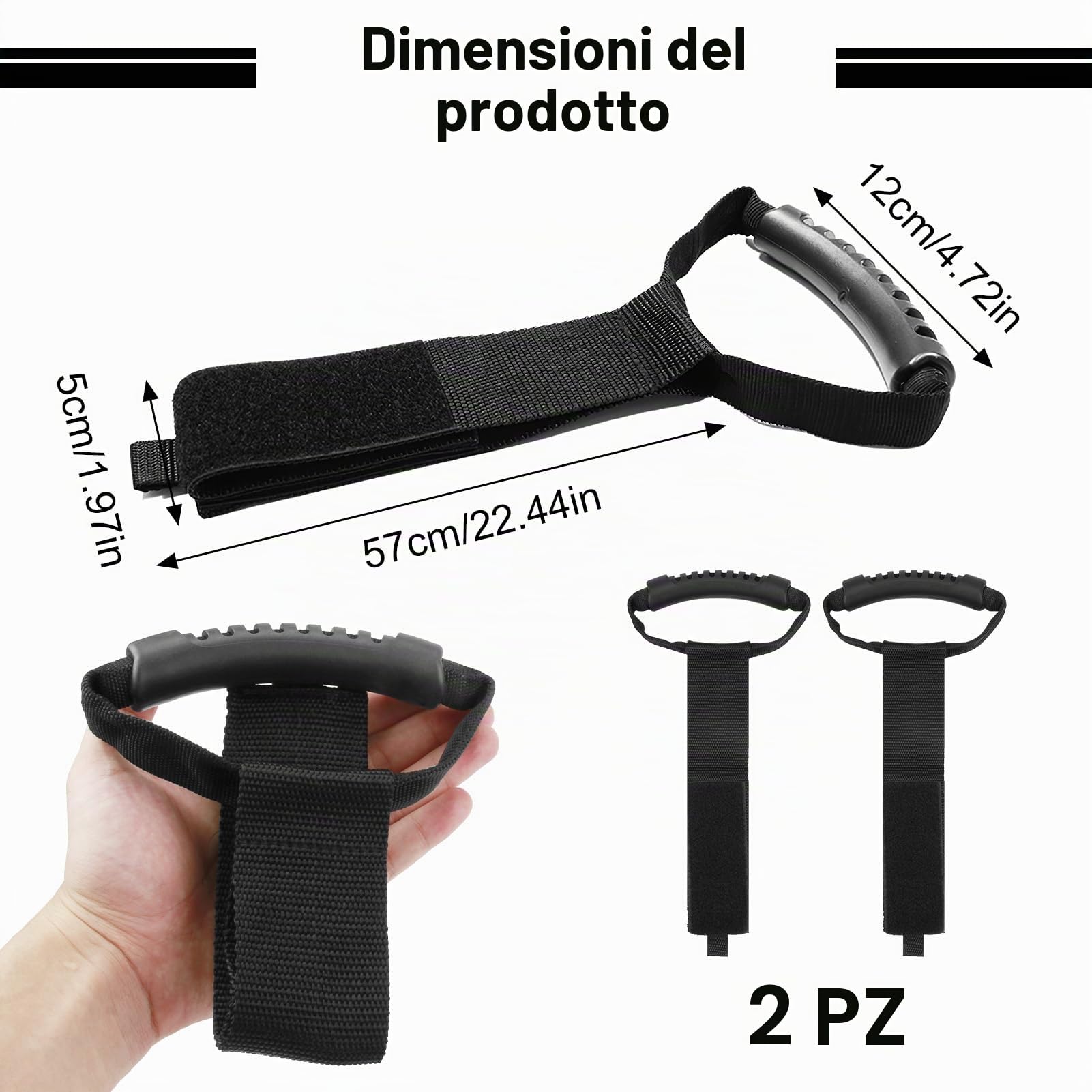 2 Pezzi Organizzatore per Cavi e Tubi con Maniglia Ergonomica, Chiusura a Strappo Regolabile da 55 cm, per Garage e Officina, Prolunga Cavo Organizer per Appendere Cavi Elettrici e Tubi da Giardino