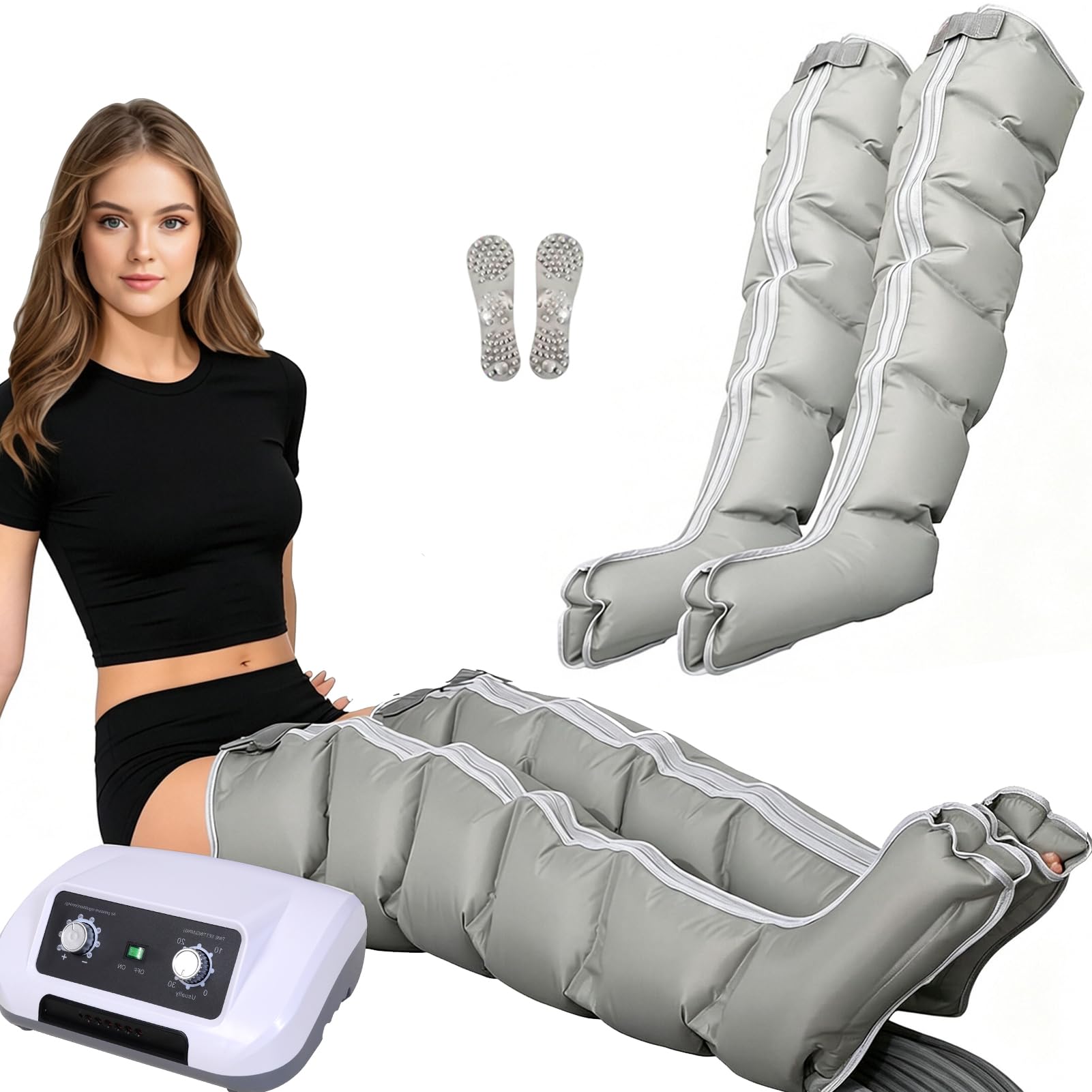 Pressoterapia Linfodrenaggio Per Casa Massaggiatore Gambe 6 Camere | Professionale, Presso Terapia Gambe Linfodrenante, Circolazione Sanguigna, Ideale Per Ufficio, Anziani, Sportivi, 30-240 mmHg