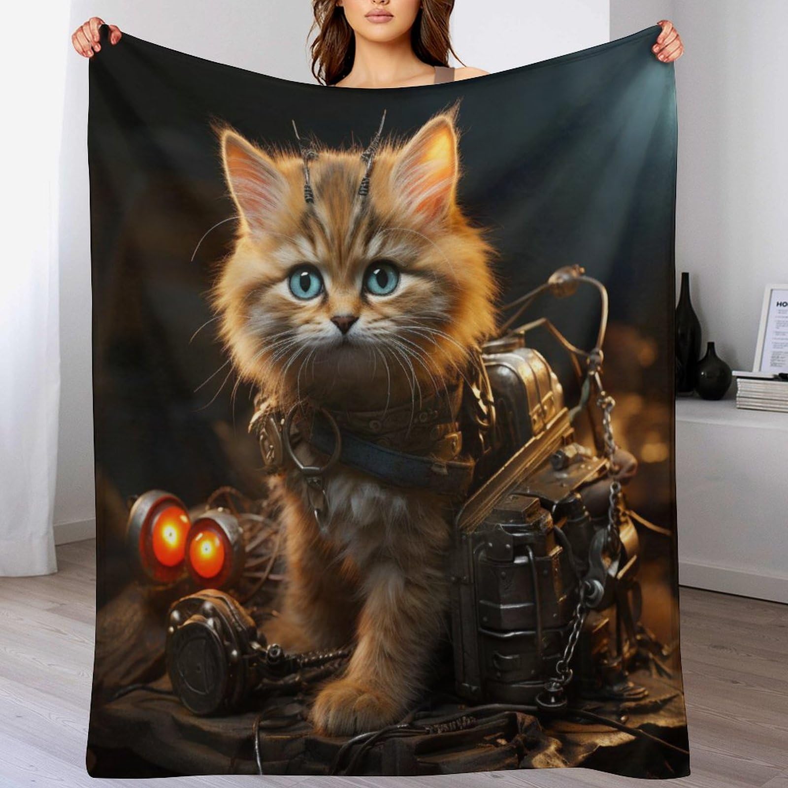 Couverture de à chaud plaid flannel canapé tapis douillet chat 150x200cm