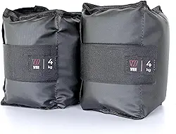 Par Caneleira Tornozeleira de Peso 4 kg WON Preto Fitness Academia Musculação Treino